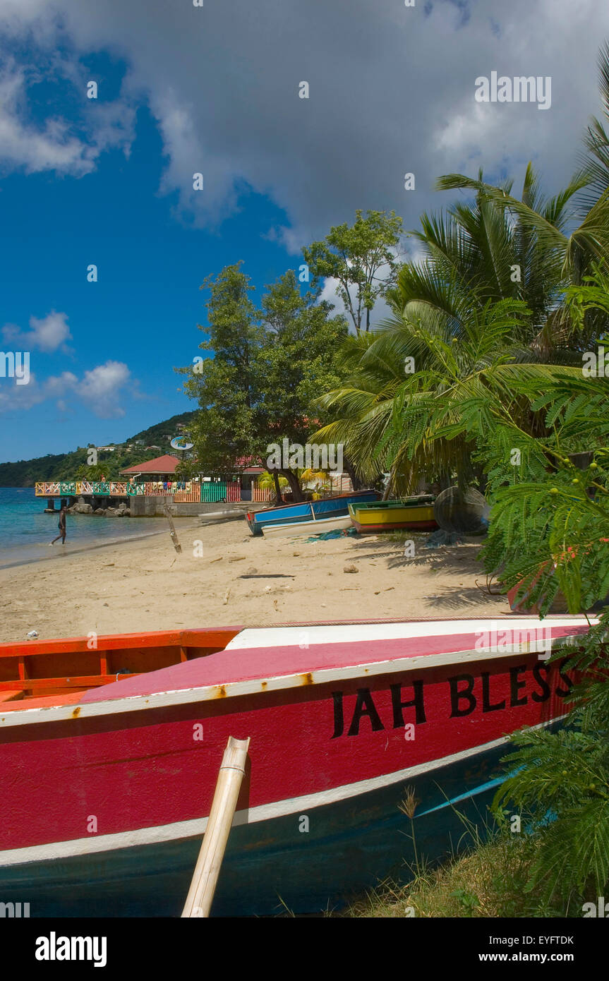 Grenada, Grand Mal Bay and Sunset View Restaurant; Caribbean Stock
