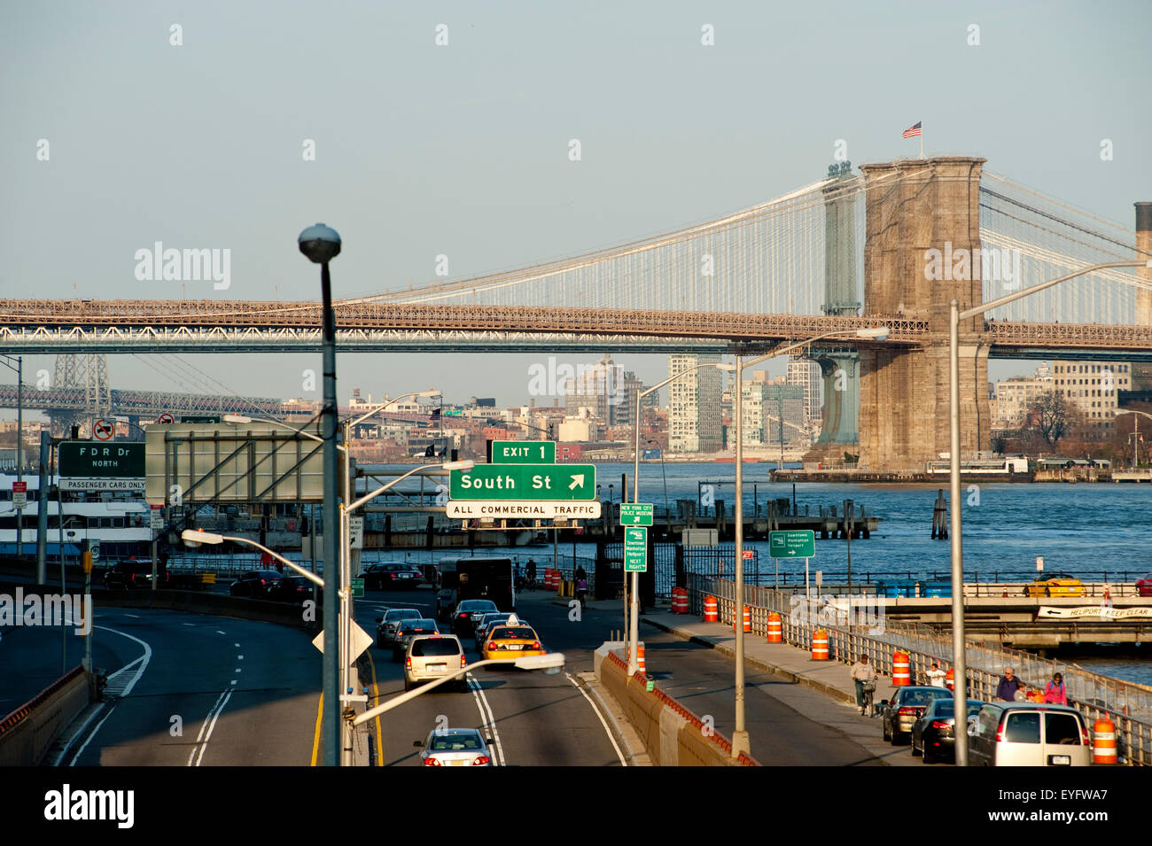 Views Of Brooklyn Bridge From The Staten Island Ferry Terminal