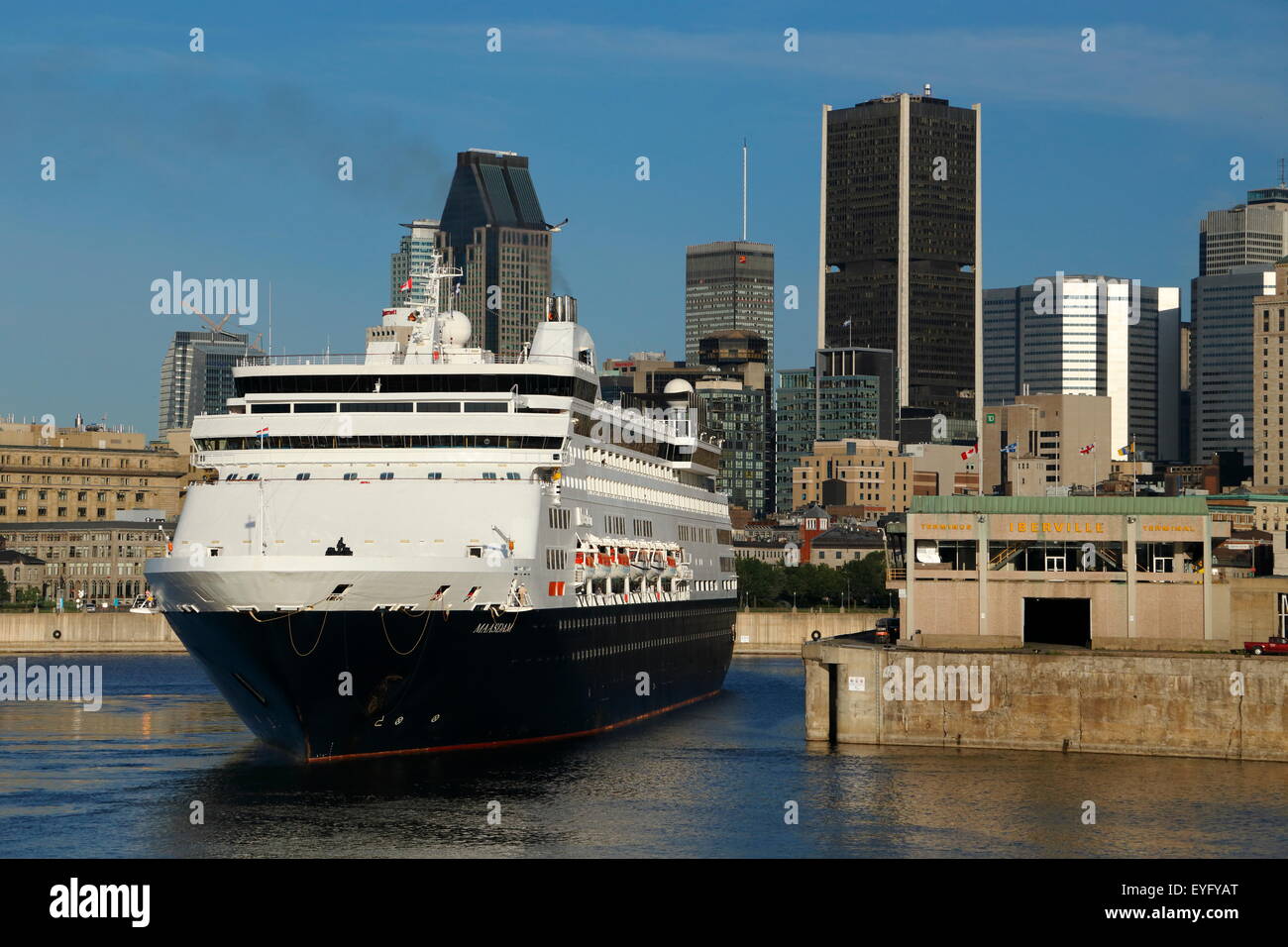 Cruise ship Maasdam in the Old Port, Montreal, Quebec Province, Canada