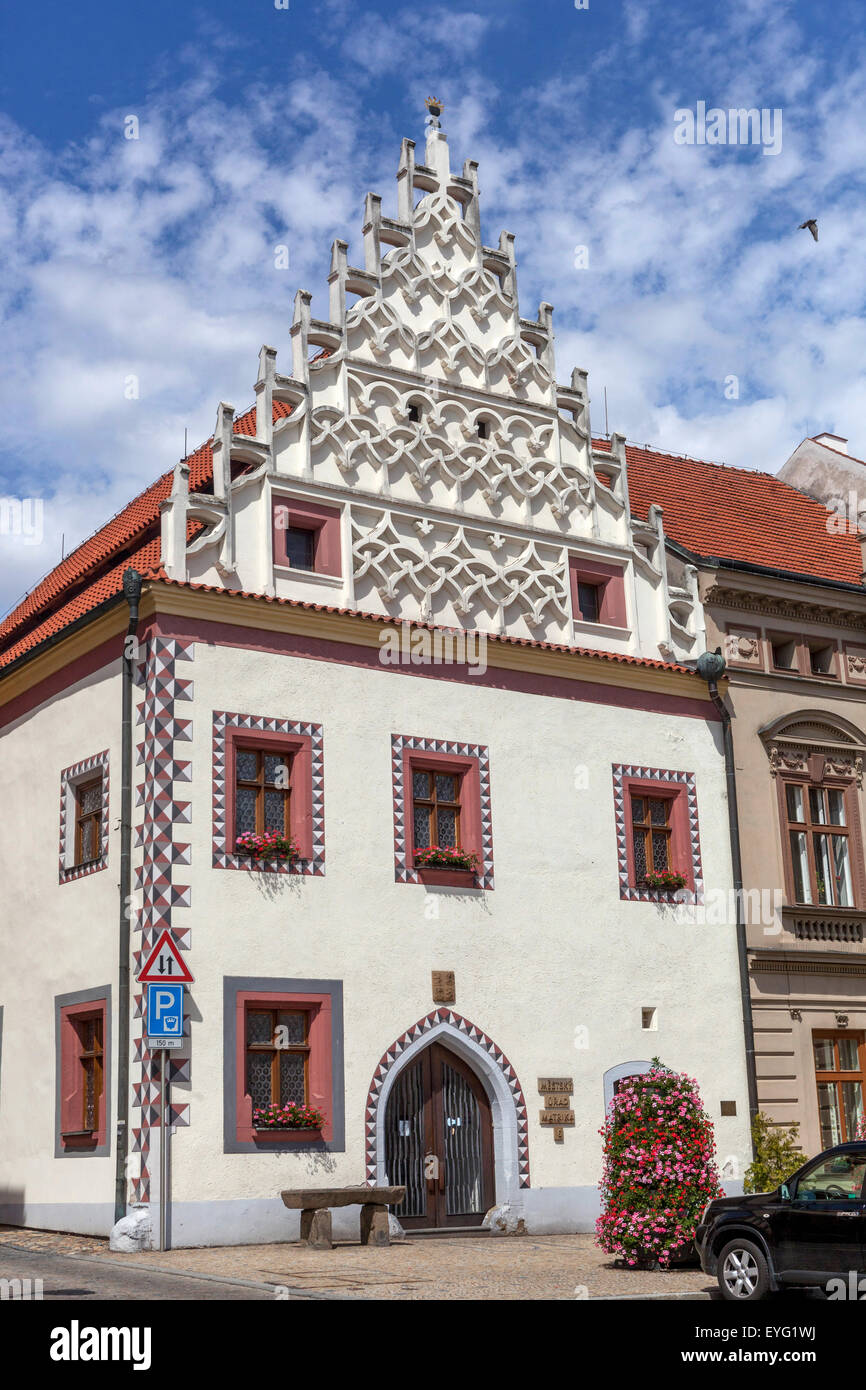 Renaissance house on Zizka square, Tabor Czech Republic Stock Photo