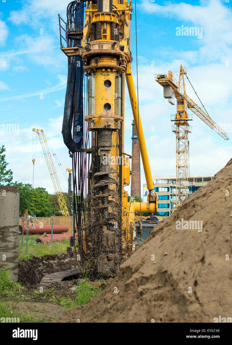 Hydraulic drilling machine on the construction site Stock Photo Alamy