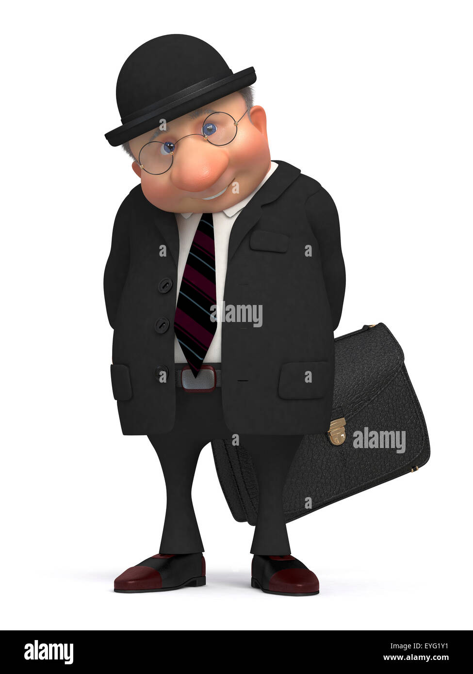 the businessman with a portfolio  goes to work Stock Photo