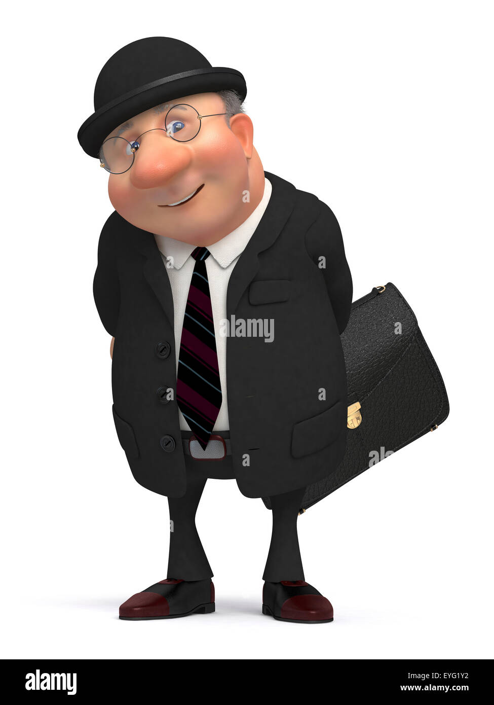 the businessman with a portfolio goes to work Stock Photo