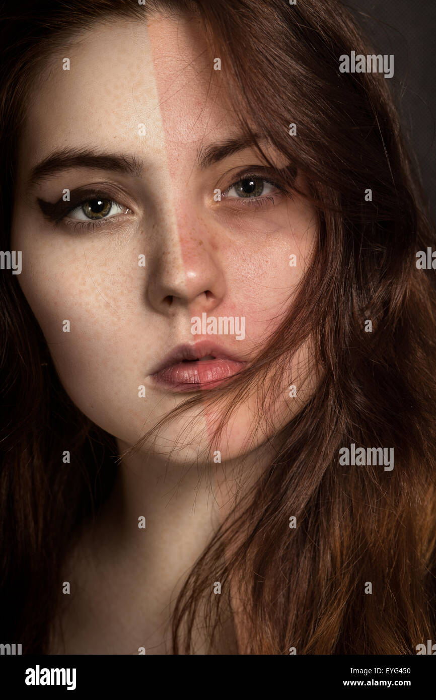 skin cleaning before and after Stock Photo
