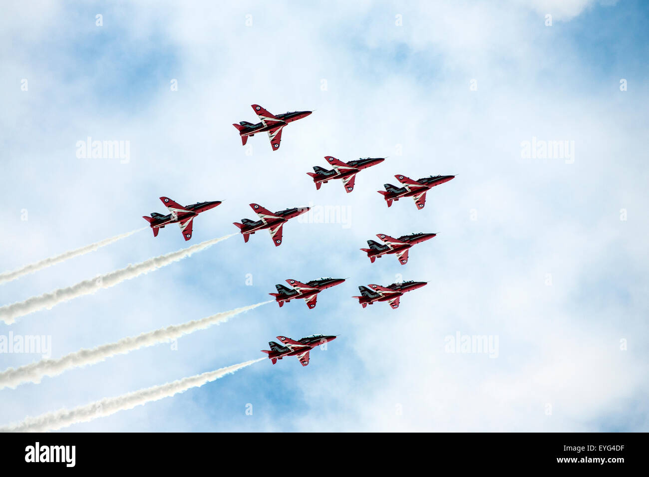 The Red Arrows RAF Display Team - Sunderland Air Show in the northeast of England Stock Photo