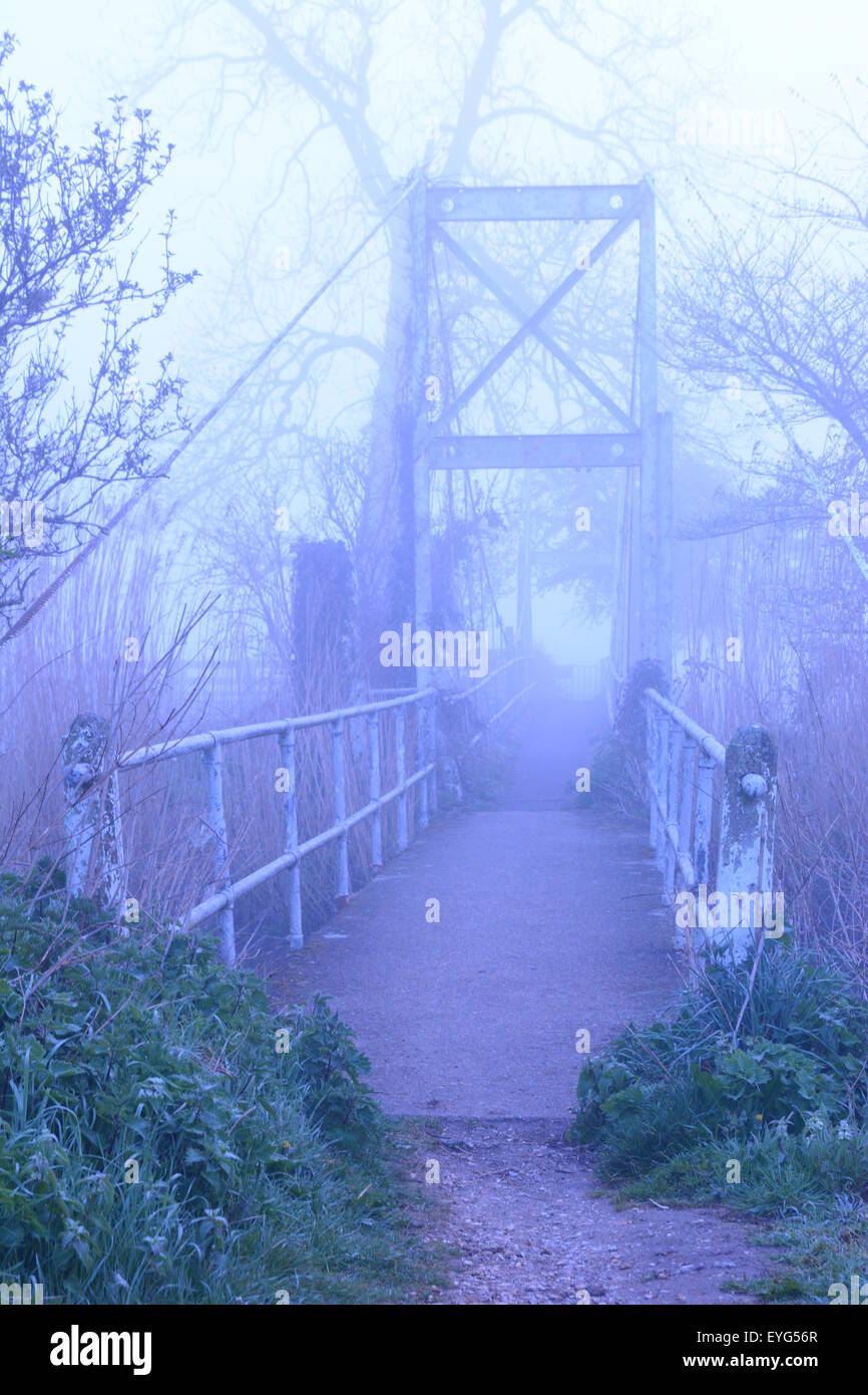 Hampshire's only suspension bridge at Burgate, Fordingbridge, in the