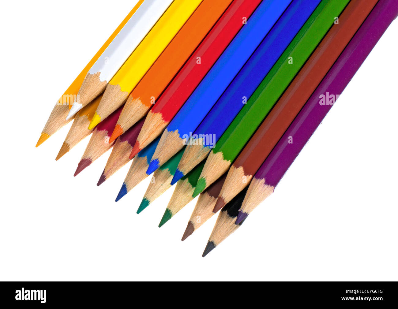 the colored pencils isolated on white background Stock Photo - Alamy