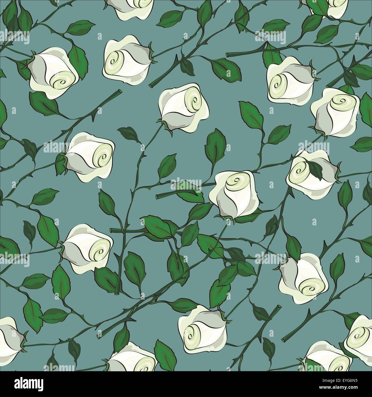 seamless background with roses and leaves Stock Vector Image & Art - Alamy