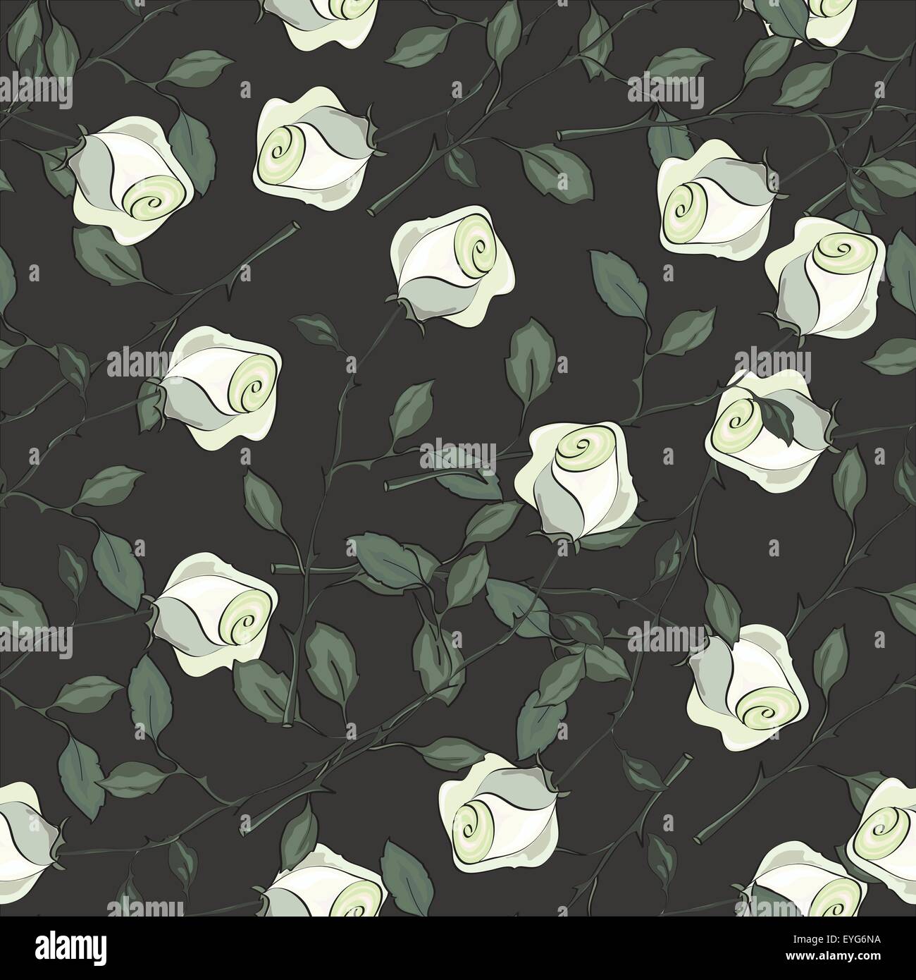 seamless background with roses and leaves Stock Vector Image & Art - Alamy