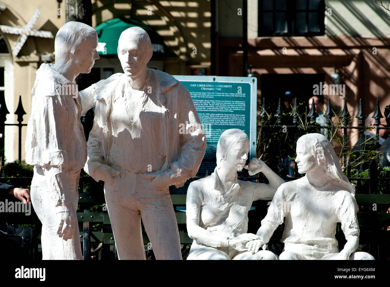 Gay Liberation Monument In Stonewall Park. West Village, Manhattan, New York, Usa Stock Photo