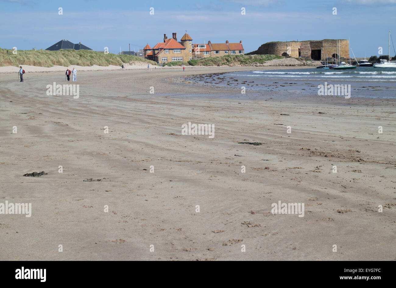 Beadnell Beach and Harbour Northumberland United Kingdom Stock Photo