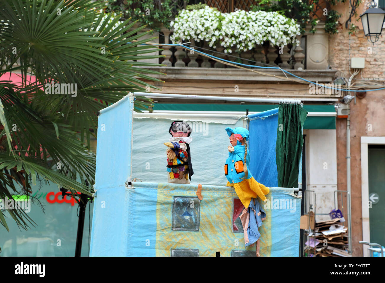 Puppet show at street festival Campo San Giacomo Stock Photo