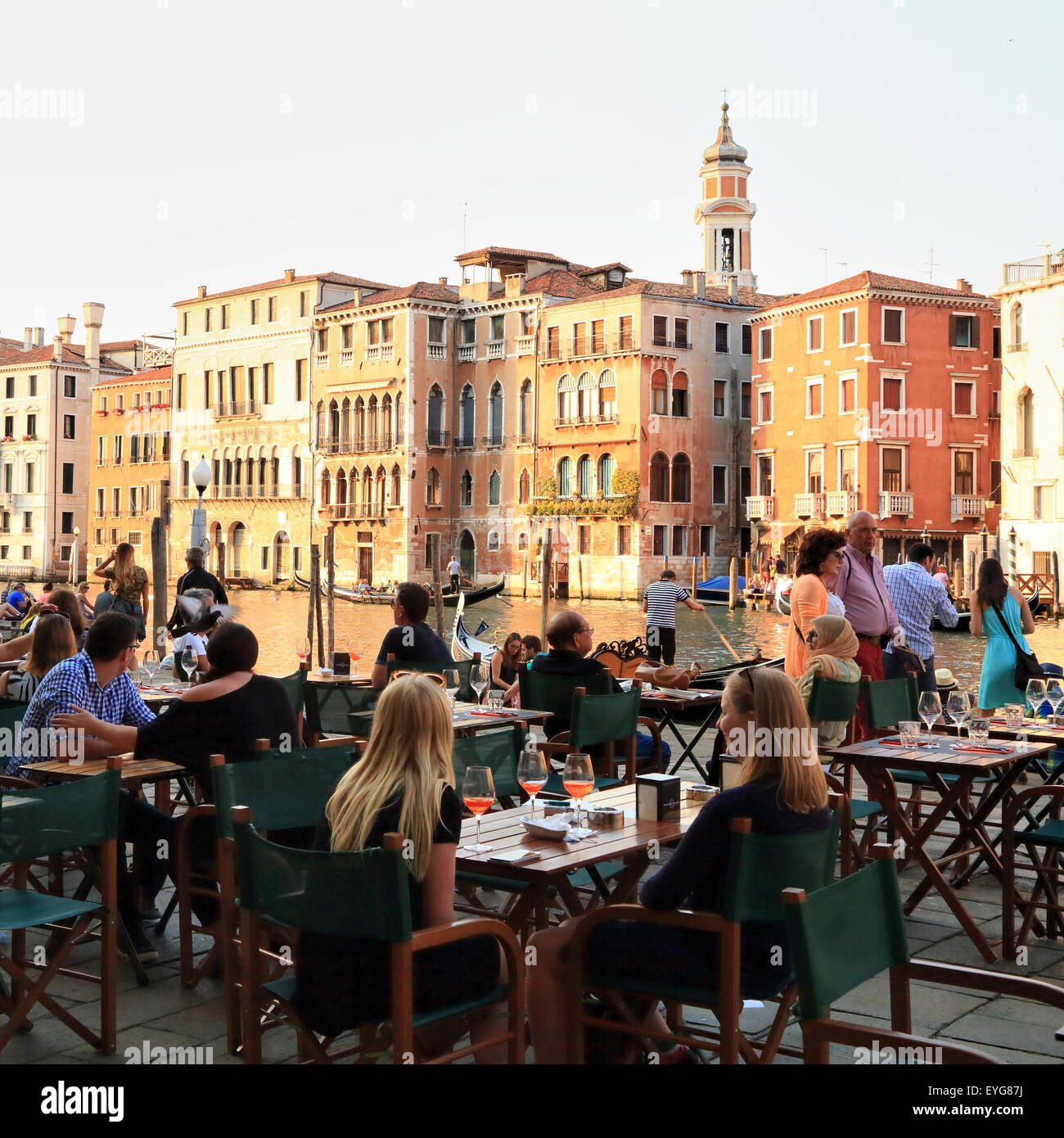 Grand canal grande restaurant Naranzaria, Venice Italy Stock Photo