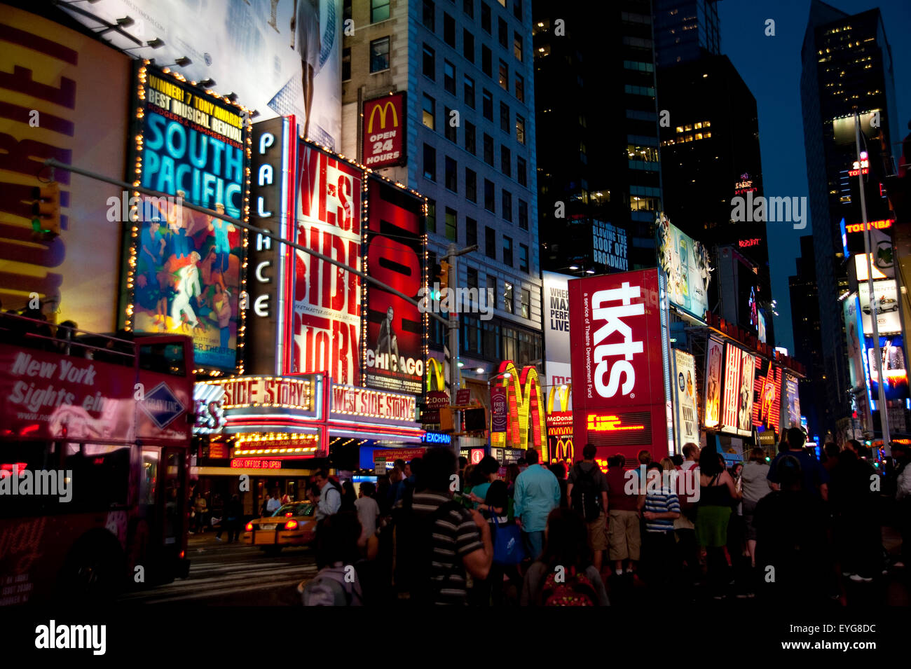Lights In Times Square, Manhattan, New York, Usa Stock Photo