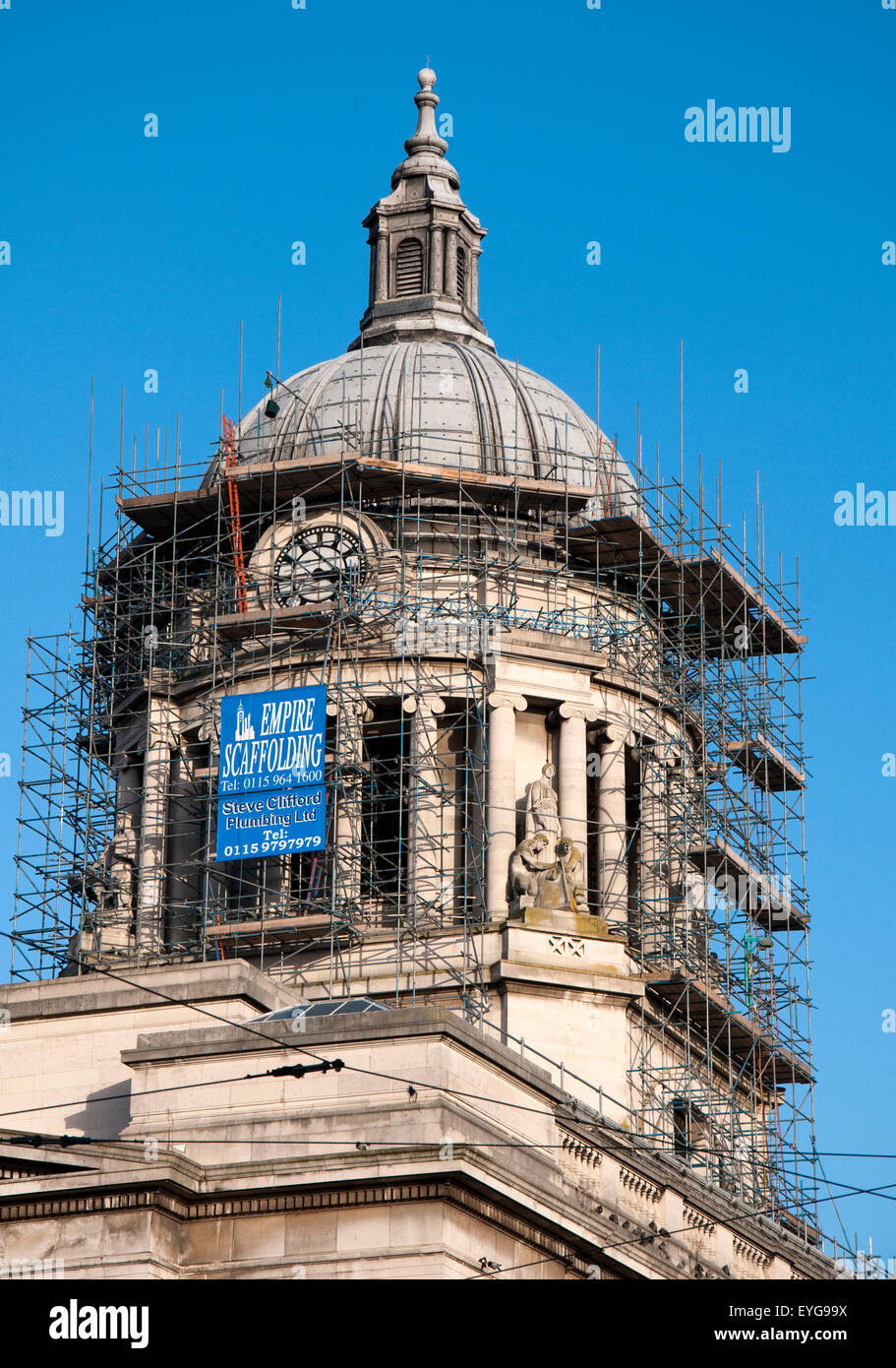 Nottingham City Council House Clock Tower in Scaffolding