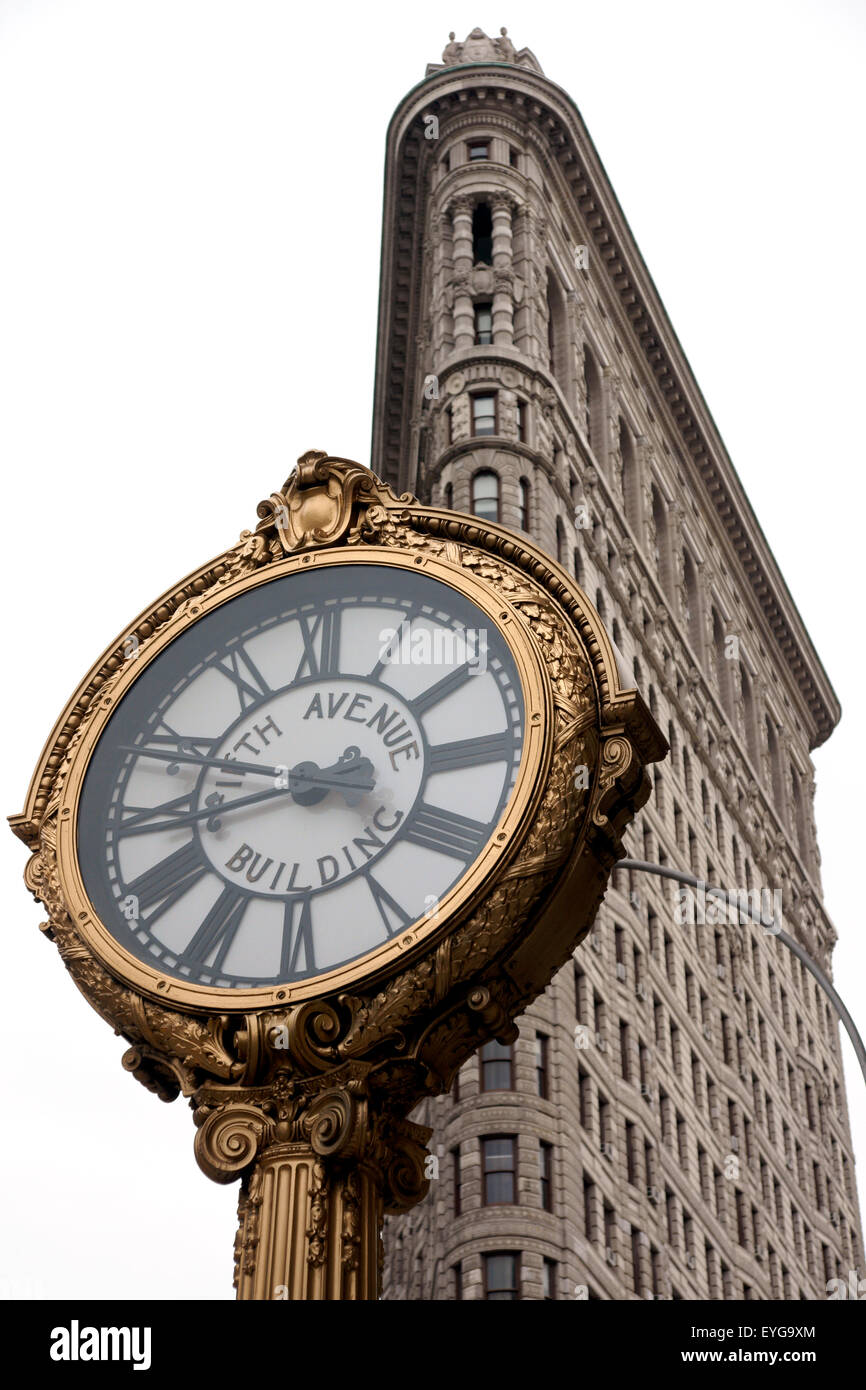 The iconic Flatiron Building and the 5th Avenue Clock, Midtown