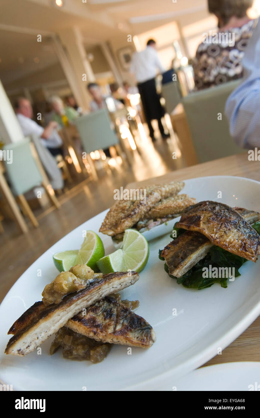 Fillets of Mackerel. Fine dining at St Brides Spa Hotel. Pembrokeshire
