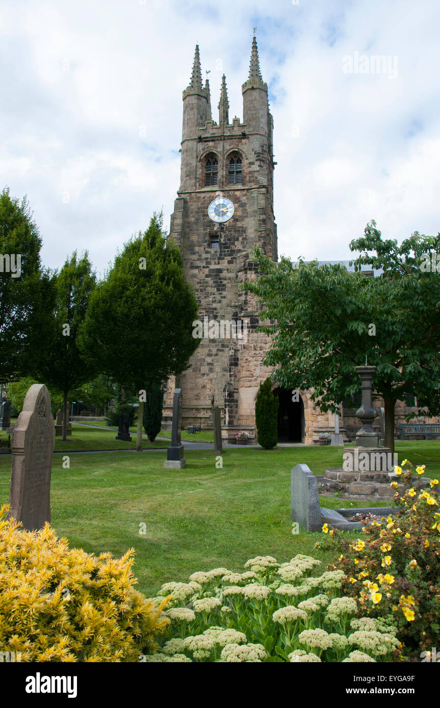 St John the Baptist Church in the village of Tideswell in the Peak District, Derbyshire England UK Stock Photo