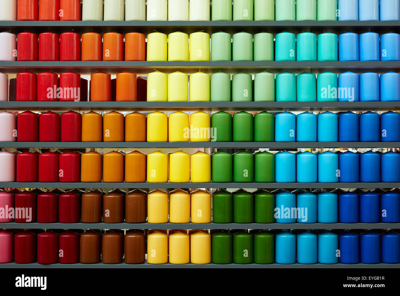 Frankfurt, Germany, candles on the fair Christmasworld 2015 Stock Photo