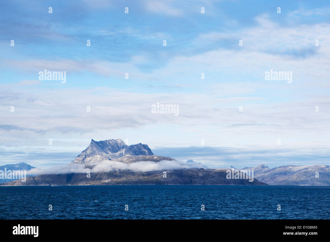Denmark, Greenland, Views up fjord; Nuuk Stock Photo