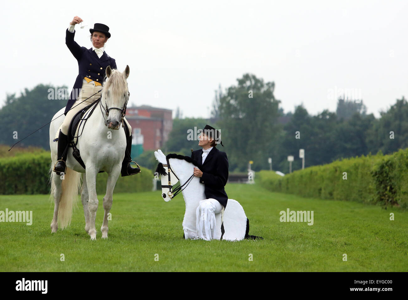 Hamburg, Germany, funny Dressurvorfuehrung Stock Photo - Alamy