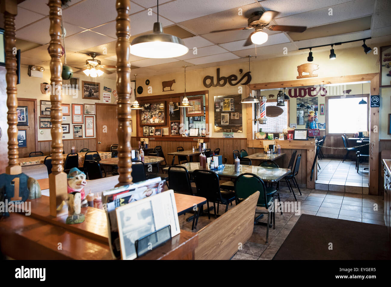 USA, Mississippi, Famous Abe's Bar-B-Q interior; Clarksdale Stock Photo