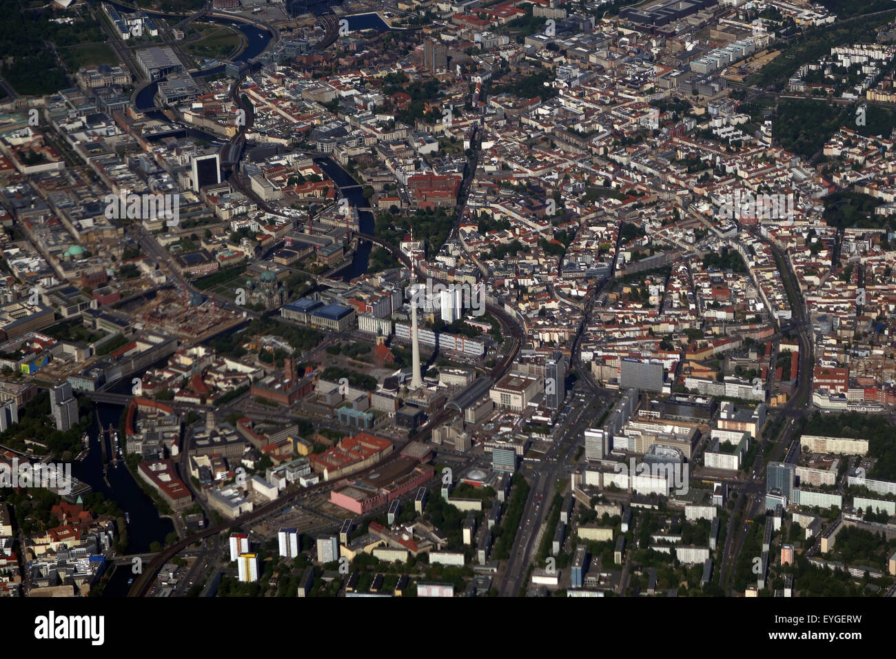 Berlin, Germany, Aerial photograph of City East Stock Photo