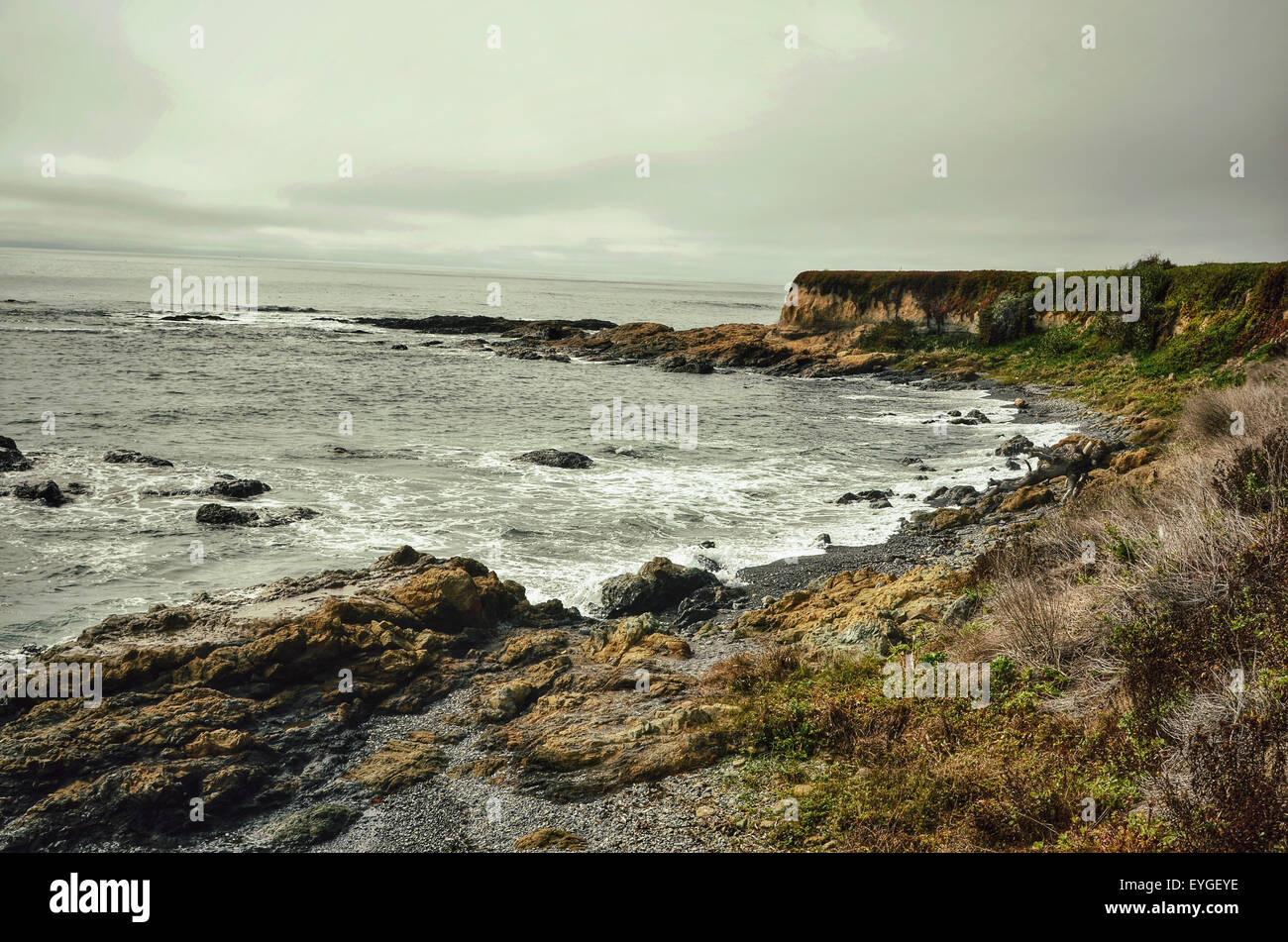 Images of the California Coastline from Mendocino to the San Mateo beaches and Big Sur Stock Photo