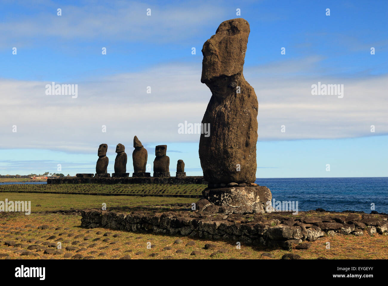 Easter Island Statues Stock Photo