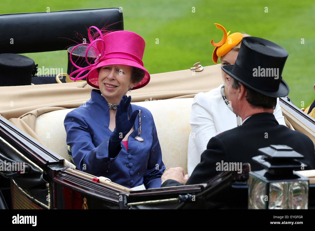 Ascot, United Kingdom, Princess Anne Mountbatten-Windsor sits in a carriage Stock Photo