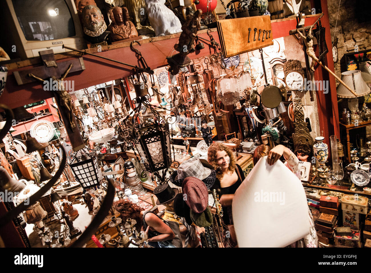 Antique store, Barcelona, Spain Stock Photo Alamy
