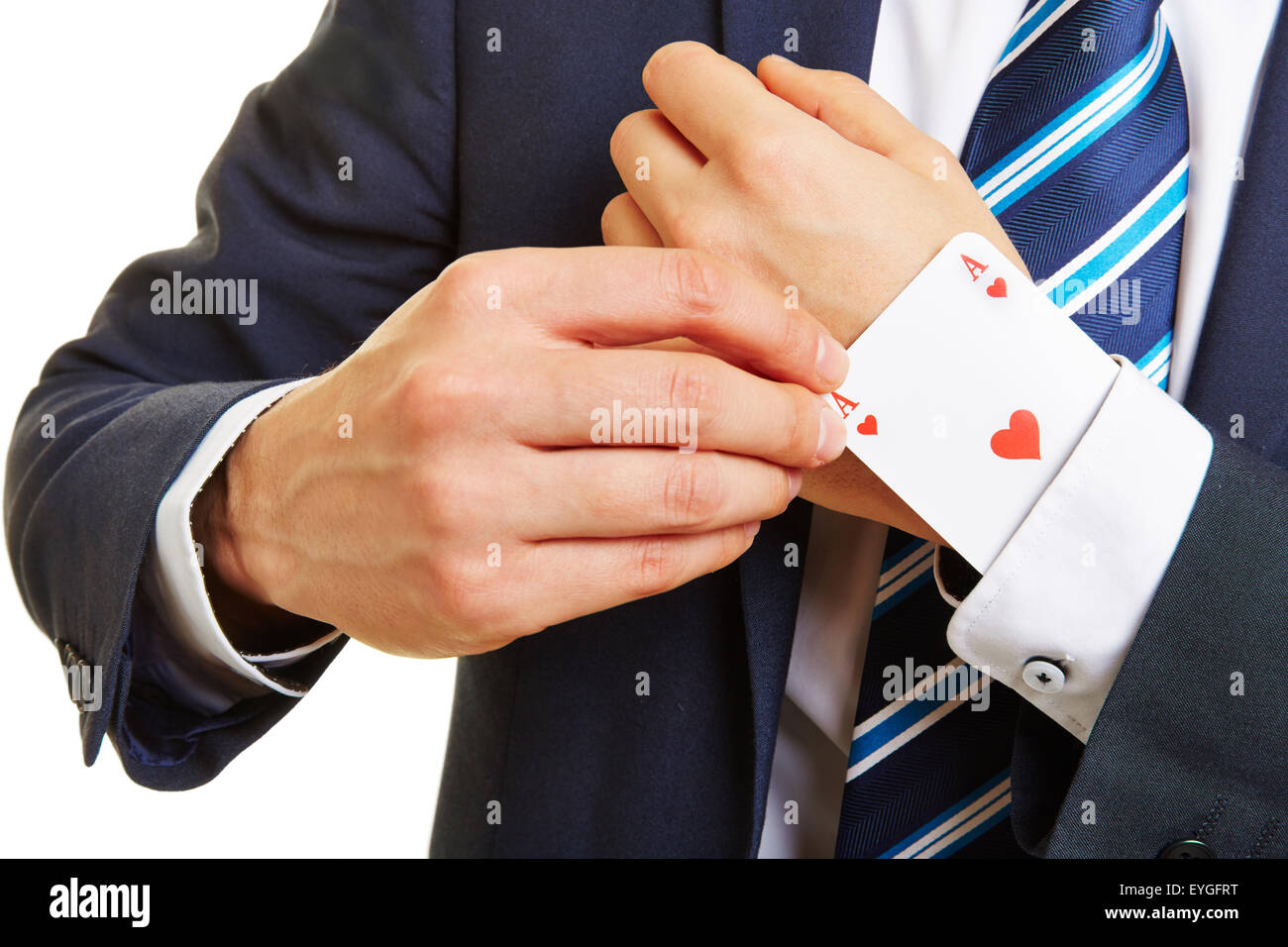 Successful business man with an ace up his sleeve Stock Photo