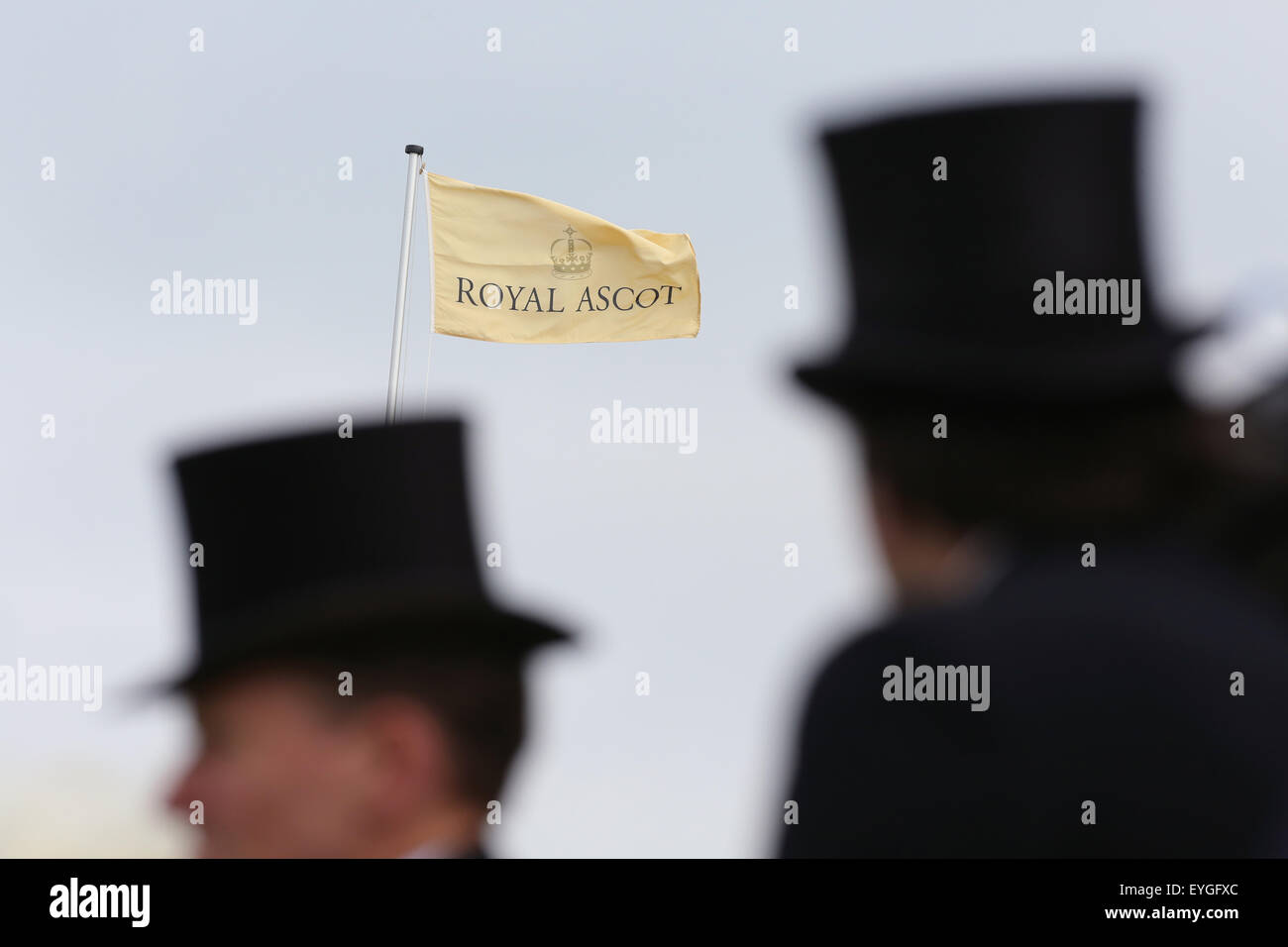 Ascot, United Kingdom, flag the racecourse blowing in the wind Stock Photo