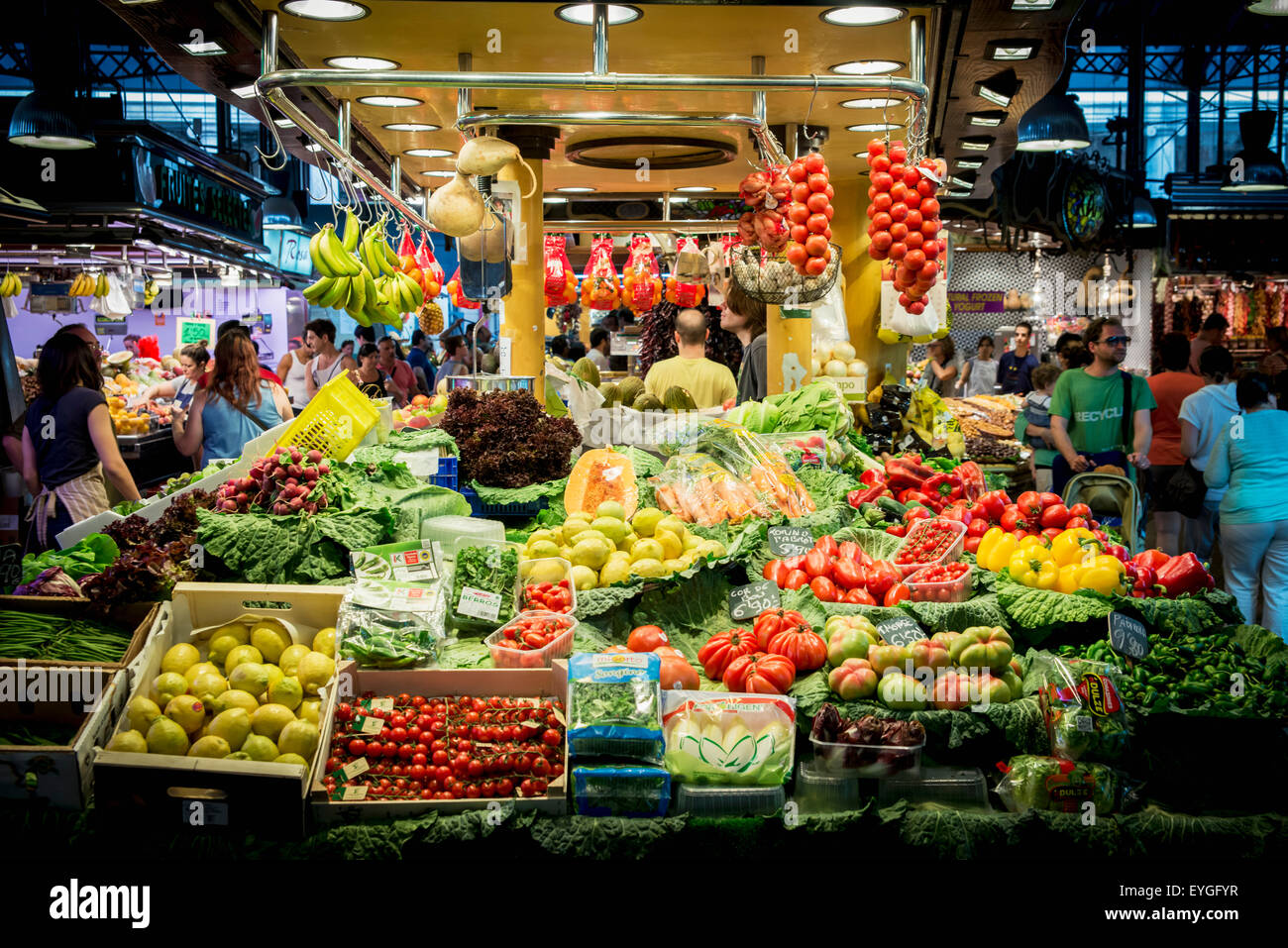 Spain, Traditional products in el Mercat de la Boqueria in La Rambla
