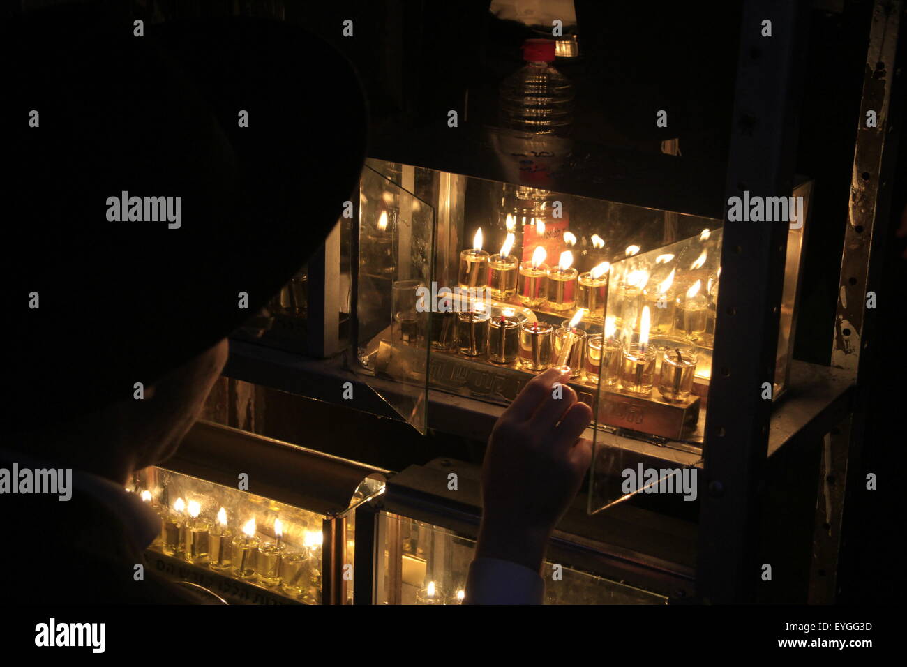 Lighting the Hanukkah candles in Bnei Brak, Israel Stock Photo Alamy