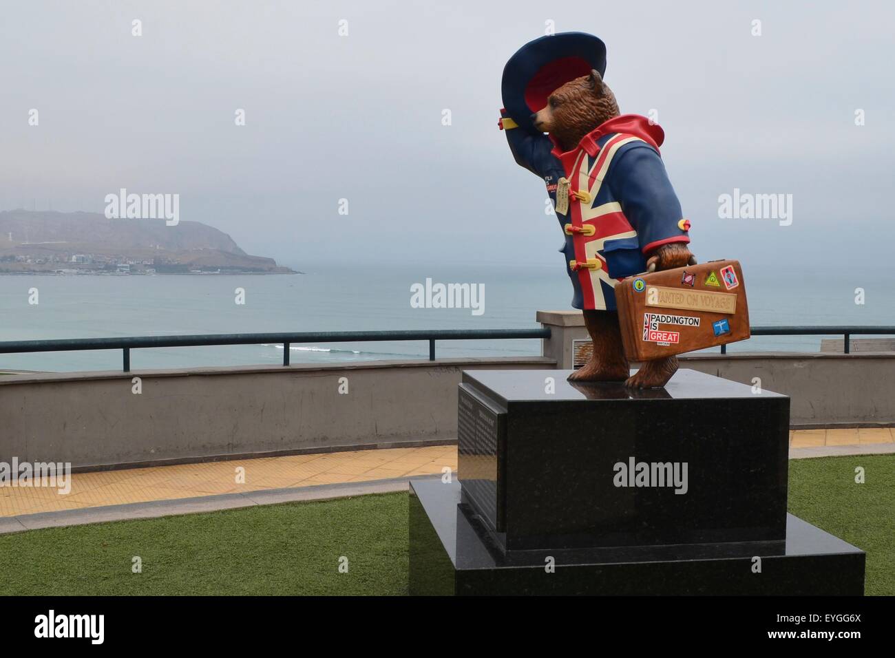 Statue of Paddington Bear in Parque Salazar, Miraflores, Lima, Peru