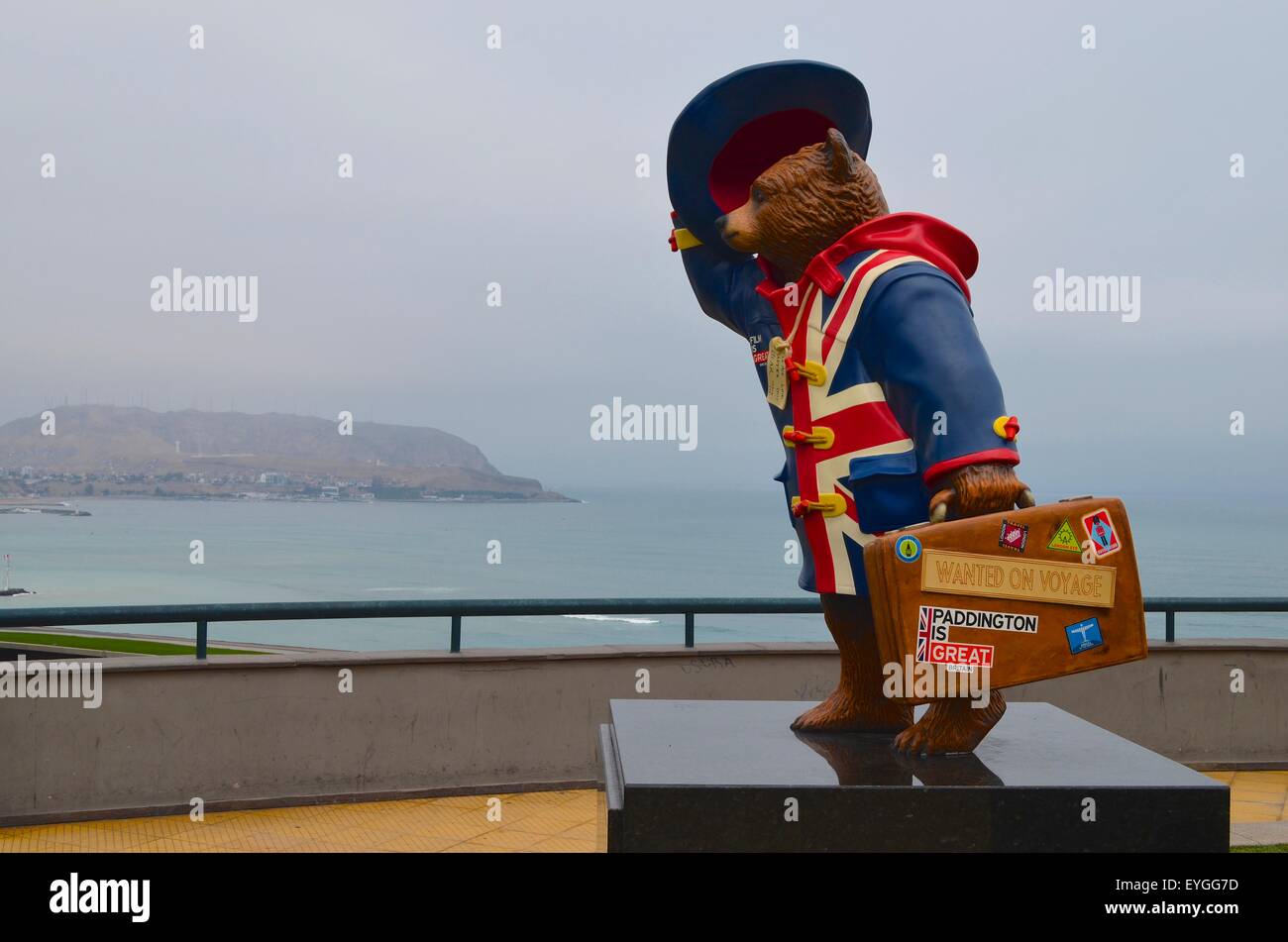 Statue of Paddington Bear in Parque Salazar, Miraflores, Lima, Peru
