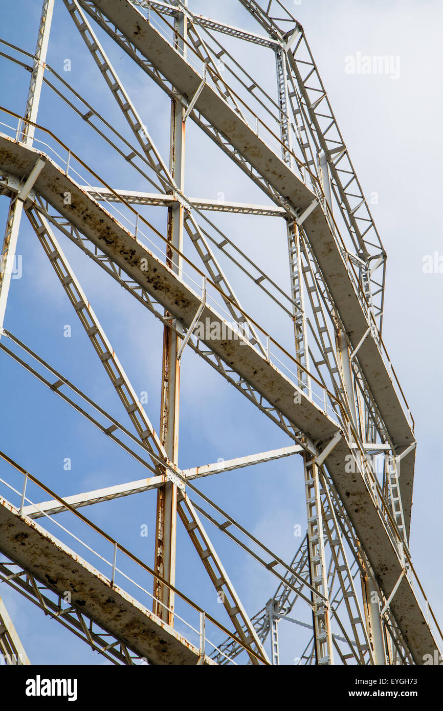 details of a gasometer and rusty metal disused Stock Photo