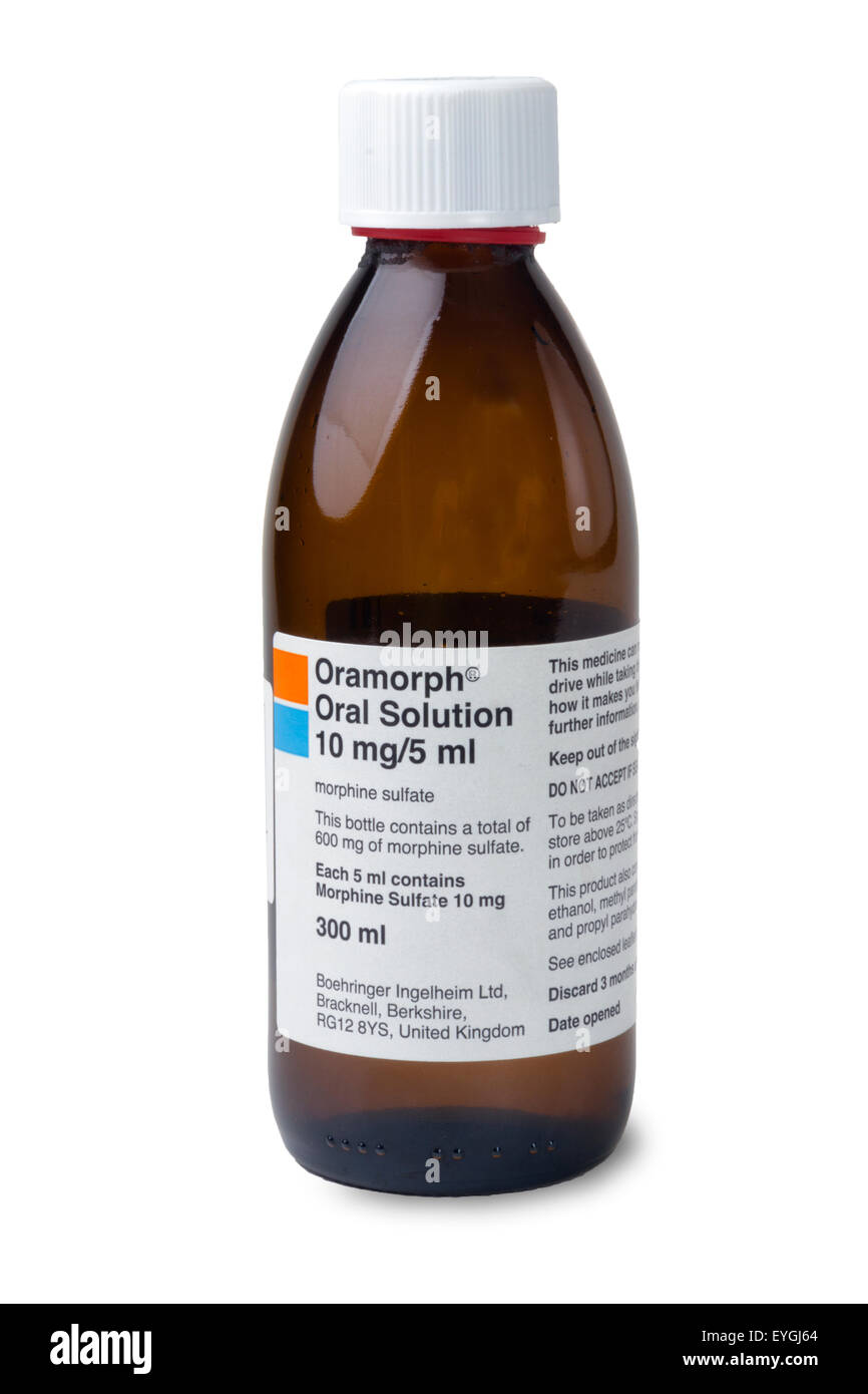 Bottle of Oramorph liquid morphine Stock Photo - Alamy