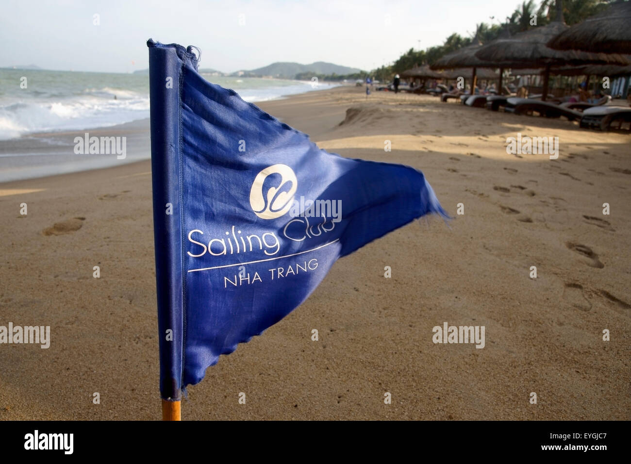 Vietnam, Blue Flag Of Sailing Club; Nha Trang Stock Photo Alamy