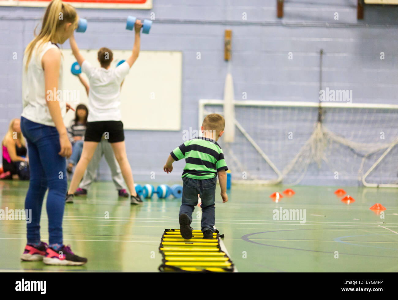 children exercise at a leisure centre Stock Photo