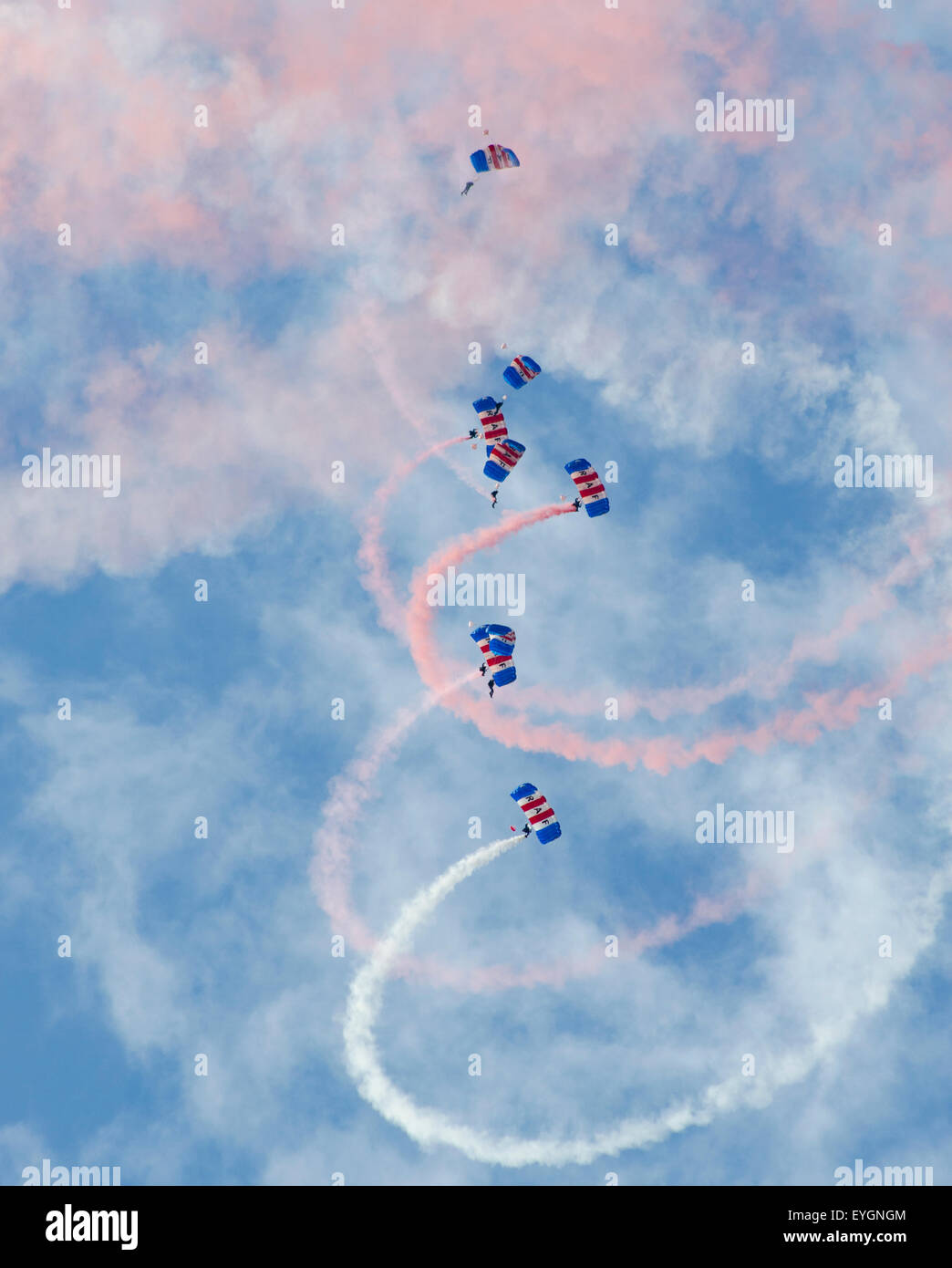 RAF Falcons Parachute Display Team at Sunderland Airshow 2015 Stock Photo