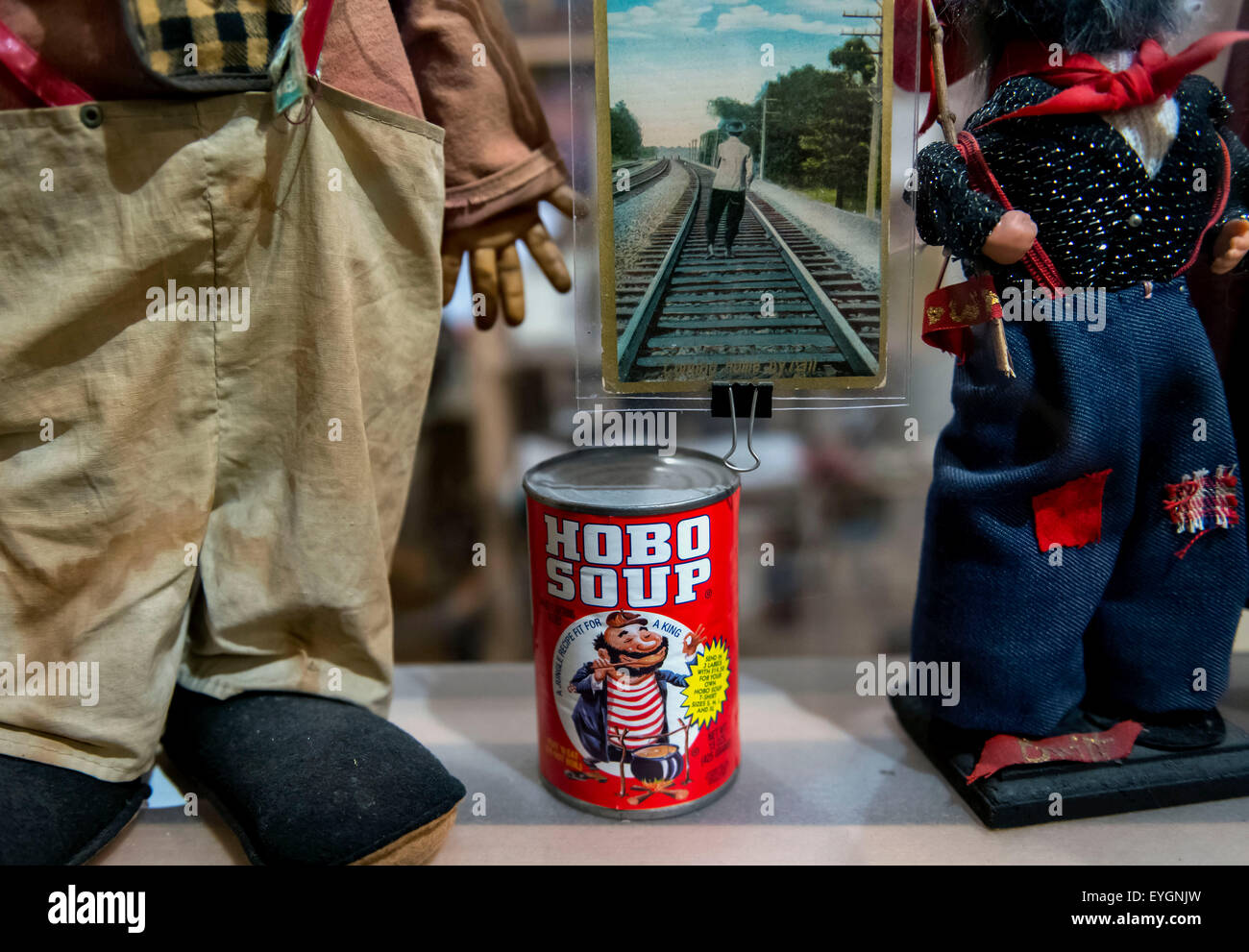 Britt, Iowa, USA. 28th July, 2015. A display at the National Hobo
