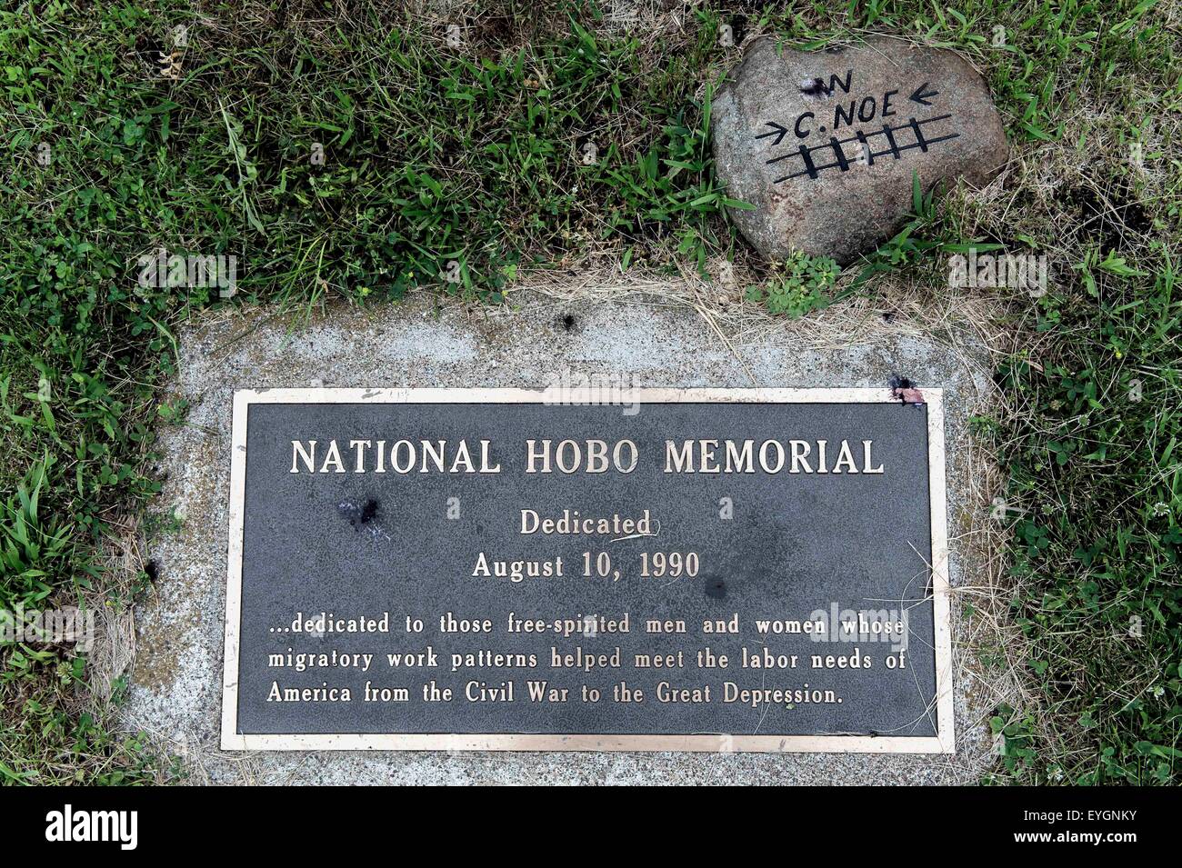 Britt, Iowa, USA. 28th July, 2015. The National Hobo Memorial at