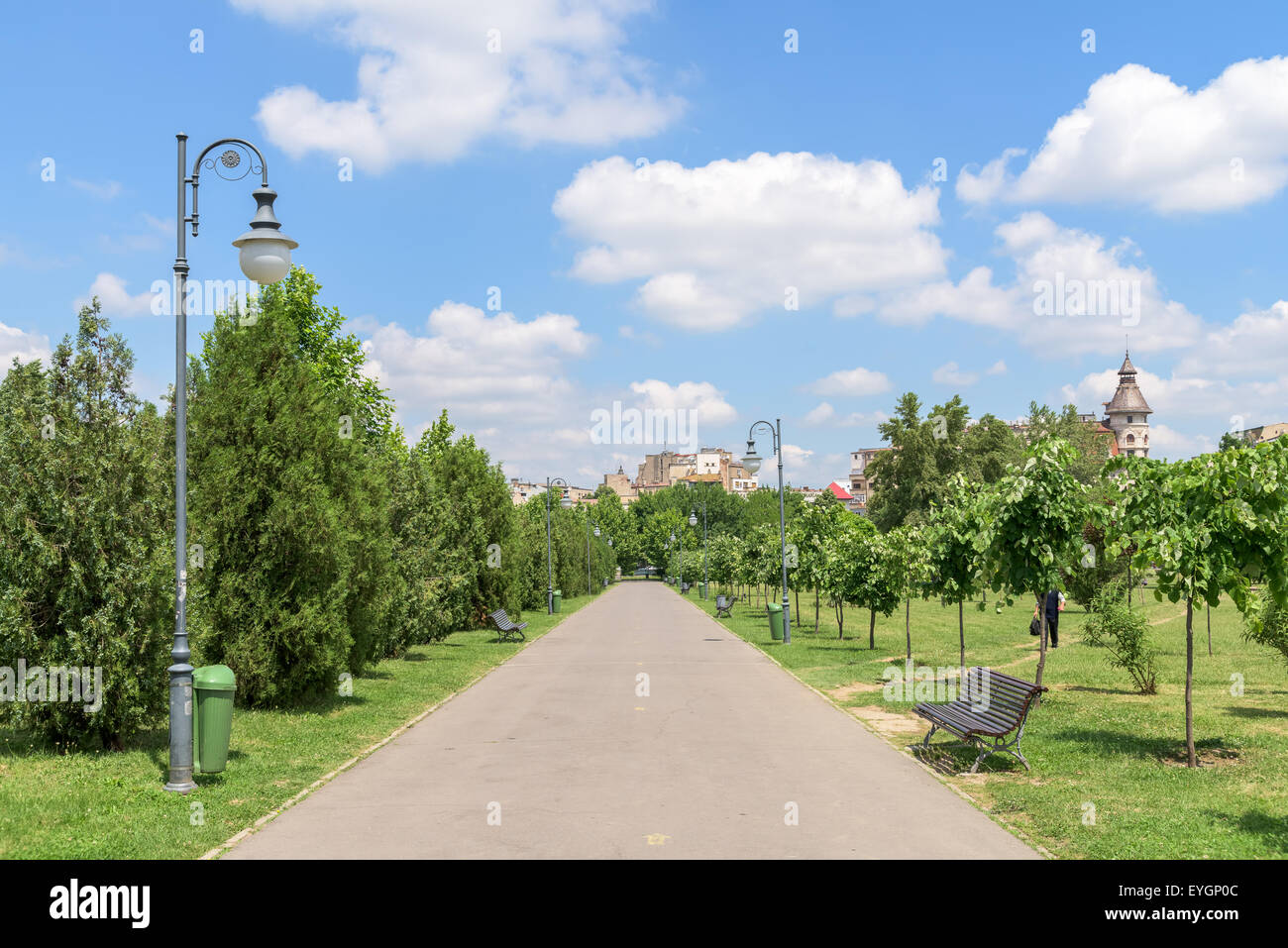 The Public Park Izvor In Bucharest Was Built In 1985 And Is Located Right Next To The Parliament Palace (Casa Poporului). Stock Photo