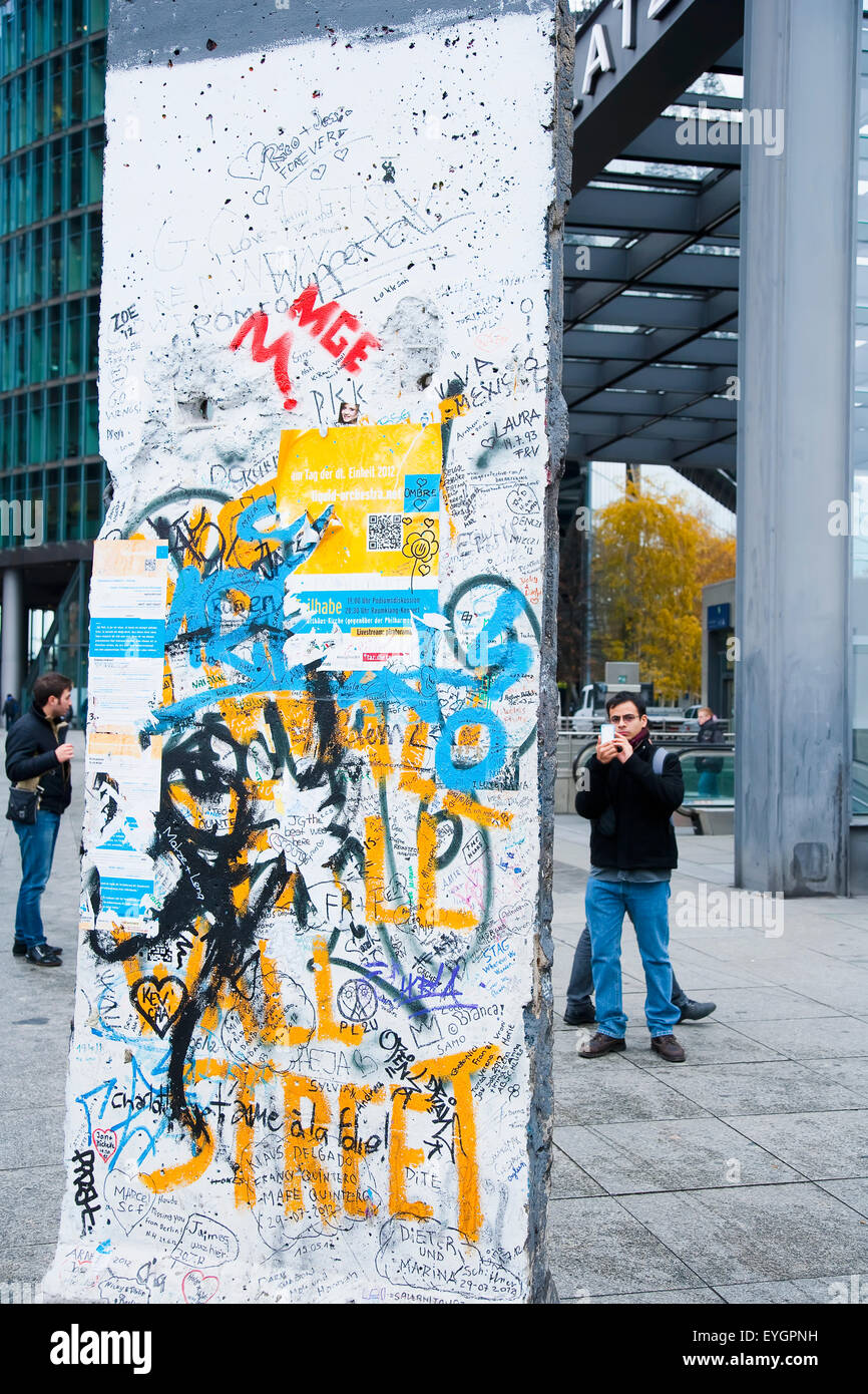 Germany Berlin Iron Curtain Potsdamer Platz Tourists Watching