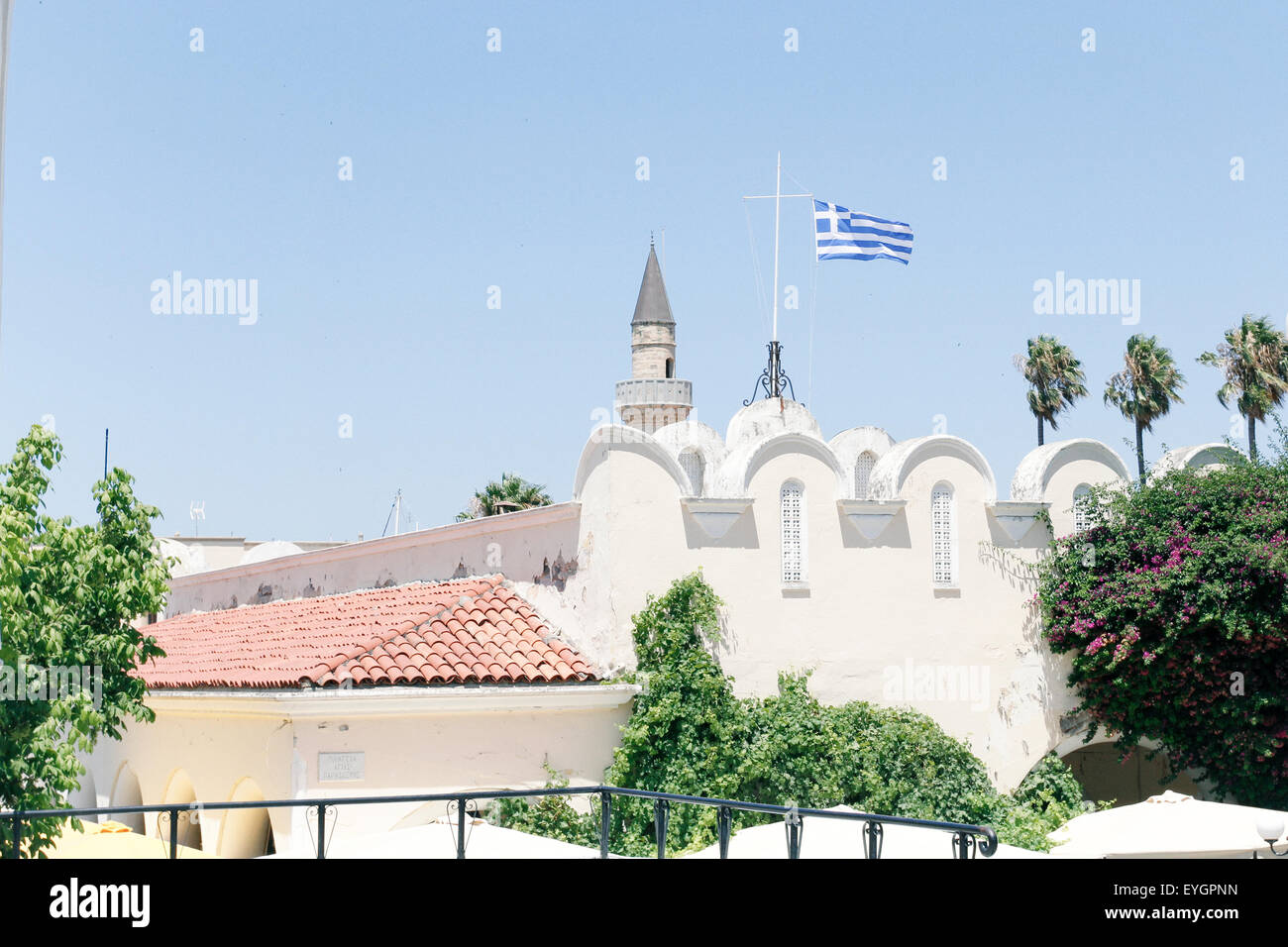 turkish old mosque at central square of Kos Stock Photo