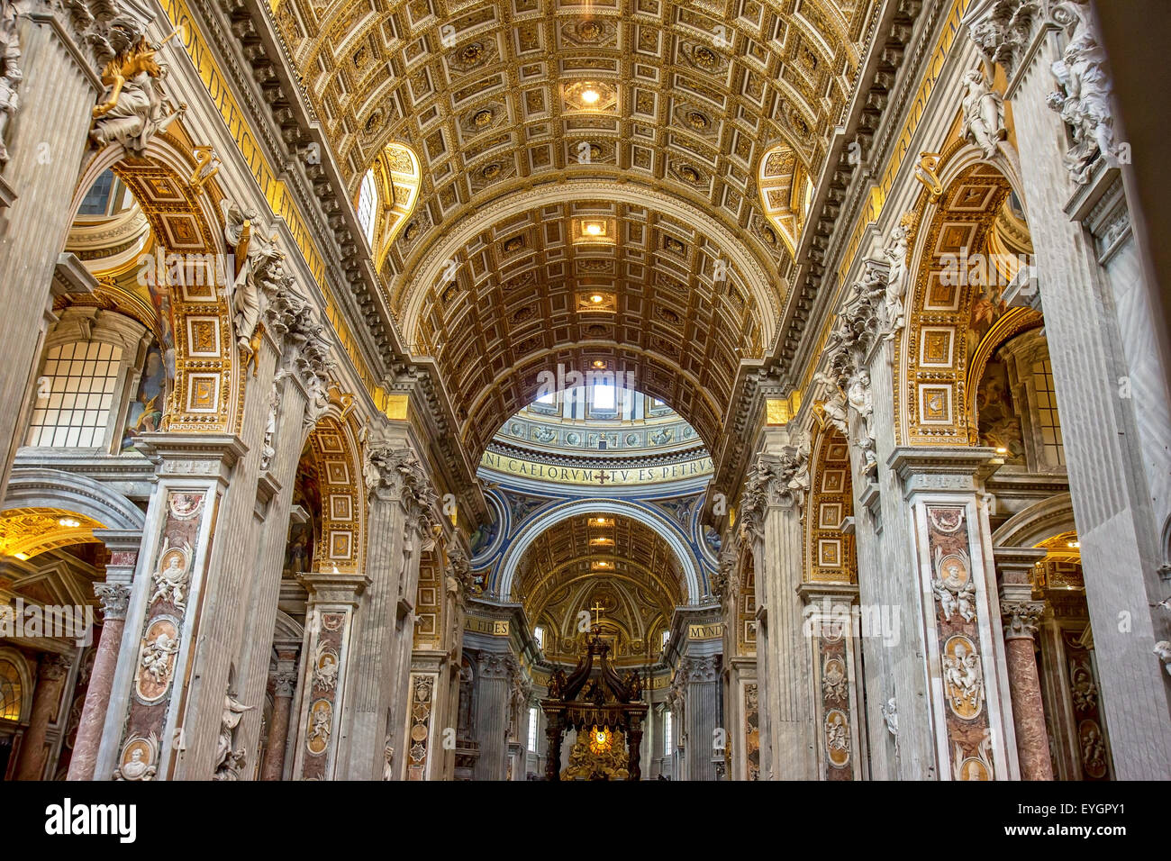 Indoor St. Peter's Basilica Stock Photo