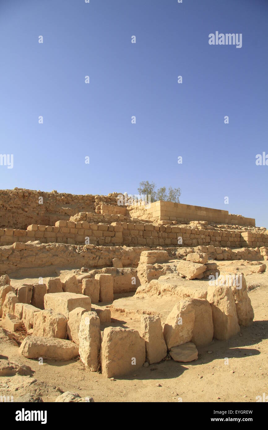 Israel, Arava, the Edomite Temple in Ein Hatzeva, site of Biblical Tamar Stock Photo