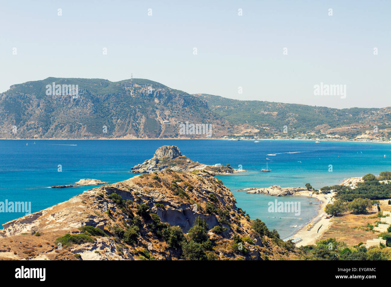 Kastri small island near Kefalos village Stock Photo